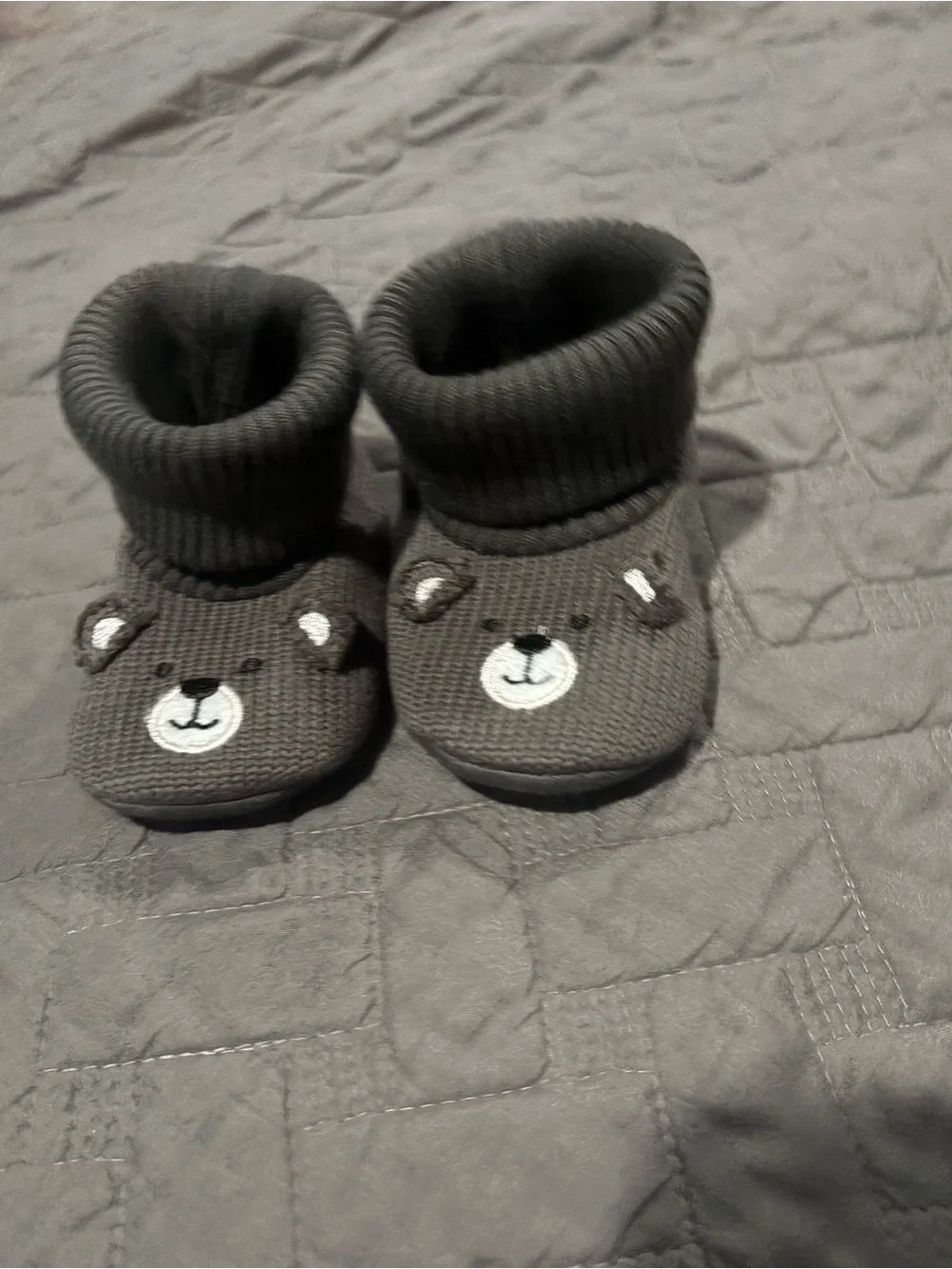 Mimou Cozy Wool First Walker Teddy Bear Slippers Size 0-12 Months